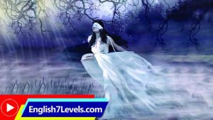 learn english through story Woman in white